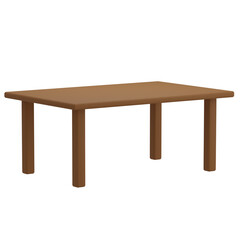 3D Dining Table Illustration