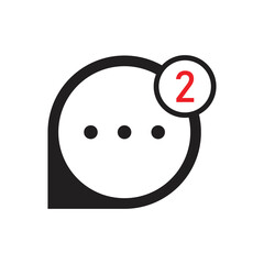 Chat notification icon. Notification icon. New e-mail, new message icon. Social media chat notify communication. Vector illustration