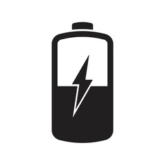 Battery charger icon design. Battery charge level indicator icon. Discharged and fully charged battery. level battery energy. Vector illustration