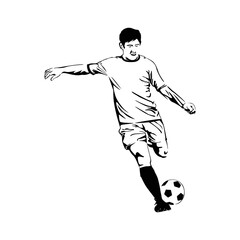 Fototapeta na wymiar football player silhouette. Athlete man vector illustration.
