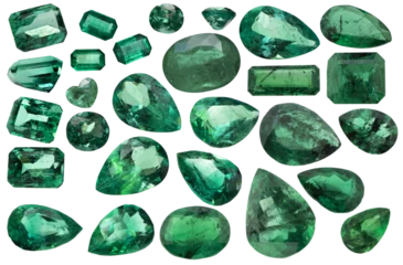 Foto op Canvas set of Colombian emeralds and gemstone for jewelry not background  © photoworld