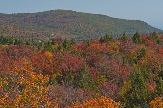 Autumn view from the summit of Pecoy Notch, near Elka Park, New York