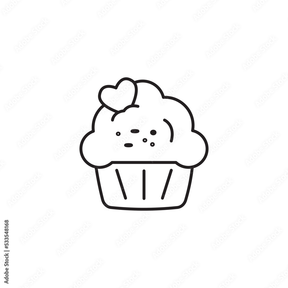 Poster Cupcake icon line