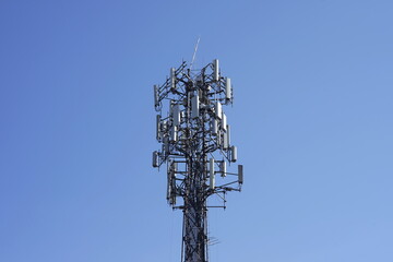 Cell phone tower with multiple antennas, Great Barrington, Massachusetts
