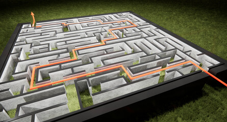 Mzae, success bar, graph of success, Find the Solution 3d maze,Arrow in maze success