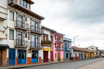street view of cuenca old town, ecuador
