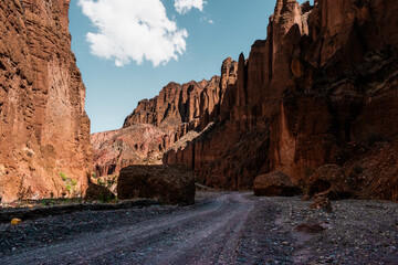 beautiful canyon in the middle of a road