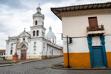 street view of cuenca old town, ecuador