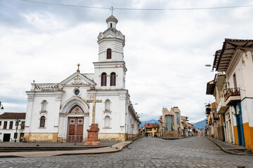 street view of cuenca old town, ecuador