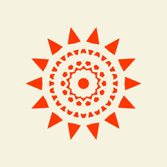 asian mandala flower symbol. flower pattern mandala vector illustration. flower logo