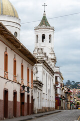 street view of cuenca old town, ecuador