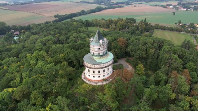 historical old castle Humprecht, manor house,Sobotka, Czech republic,Europe, aerial panorama landscape view	
