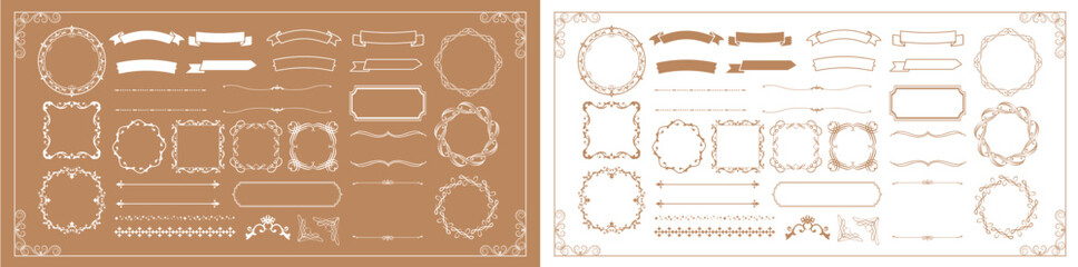 ハロウィンをイメージしたゴージャスなフレームデザインセット