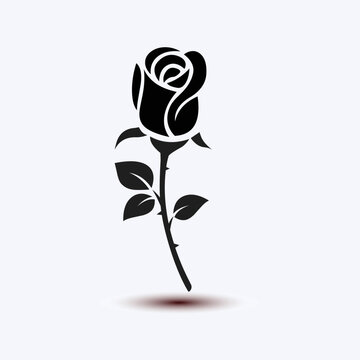 recommend clip art: Rose Silhouette Monochrome Vector Symbol Illustration Isolated