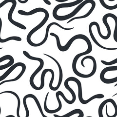 Snakes dark silhouettes. Seamless pattern, vector illustration