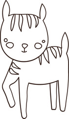 Illustration in Black Lines | animal head illustration
