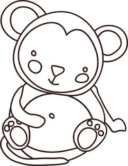 Illustration in Black Lines | animal head illustration
