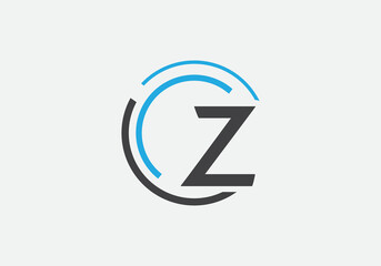 Tech circle vector and technology logo design Z