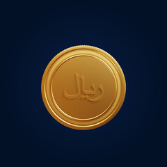Currency Symbol Saudi Riyal 3D Illustration