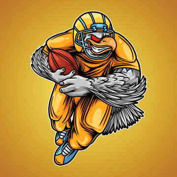 Eagle Mascot American Football Illustration