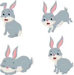 Cute rabbit set cartoon