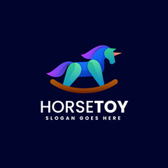 Vector Logo Illustration Horse Toy Gradient Colorful Style