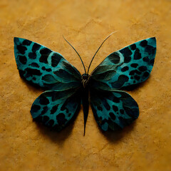Light blue butterfly with sand background