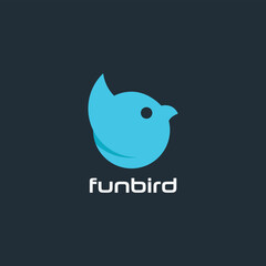 Fun bird logo design template elements