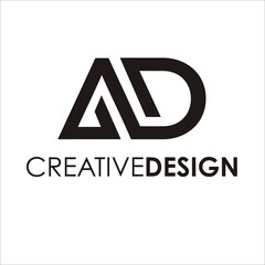 Modern Letter AD logo design vector