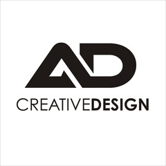 Modern Letter AD logo design vector
