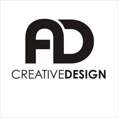Modern Letter AD logo design vector