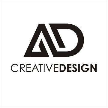 Modern Letter AD logo design vector