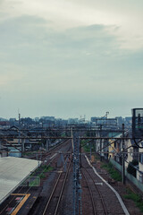 Naklejka premium 線路と街