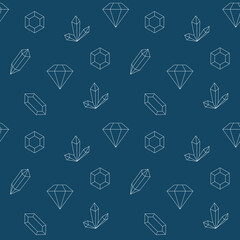 Seamless pattern with crystal contours