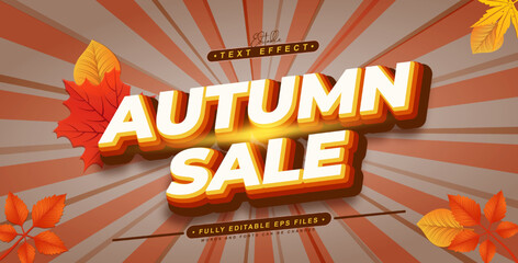 editable 3d autumn sale text effect for upcoming event.typhography logo