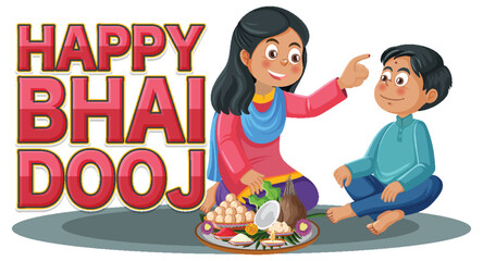 Happy Bhai Dooj Day Text Design