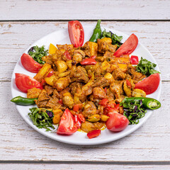 grilled chicken with vegetables