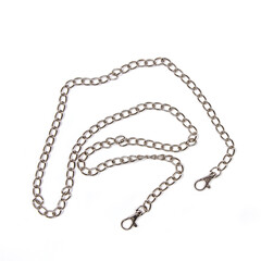 Metal chain for the bag on a white background.
