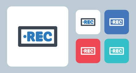 Record icon - vector illustration . Record, voice, sound, Audio, Recording, Microphone, Rec, Multimedia, Media, On air, sign, symbol, flat, icons .