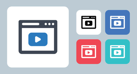 Vlog icon - vector illustration . Video, vlog, vlogging, play, Online, Website, media, Vlogger, Browser, Stream, sign, symbol, flat, icons .