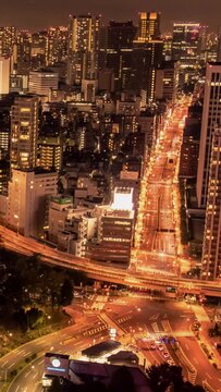 東京タワーからの東京のタイムラプス夜景_03_縦長ビデオ