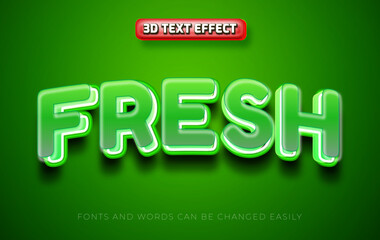 Fresh green 3d editable text effect style