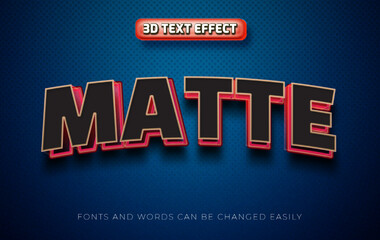 Matte 3d editable text effect style