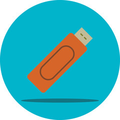disk drive flash pendrive storage usb design icons vector flat isolated illustration
