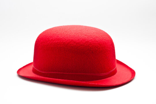 Red Bowler Hat Isolated