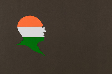 Mahatma Gandhi Jayanti, independence, and republic day Celebration event tricolor concept. paper...
