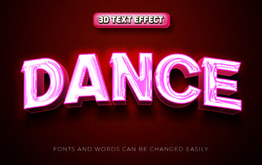 Dance 3d editable text effect style