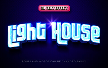 Obraz premium Light house 3d editable text effect style