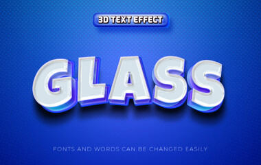 Glass 3d editable text effect style