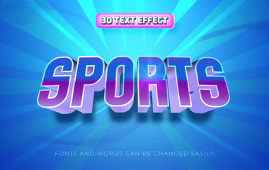 Sports 3d editable text effect style